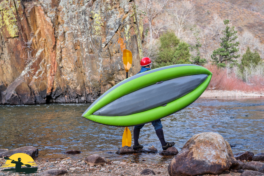 Carrying an inflatable kayak