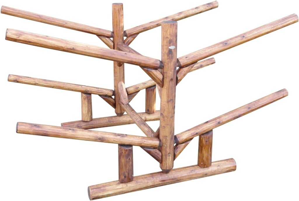 Log Kayak Rack Natural Wood Series