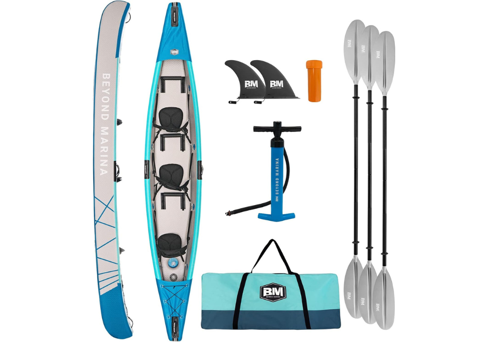 BEYOND MARINA Inflatable Kayak 3 Person Adult- Drop Stitch Triple Kayak