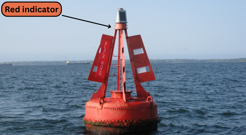 red indicator in the ocean 