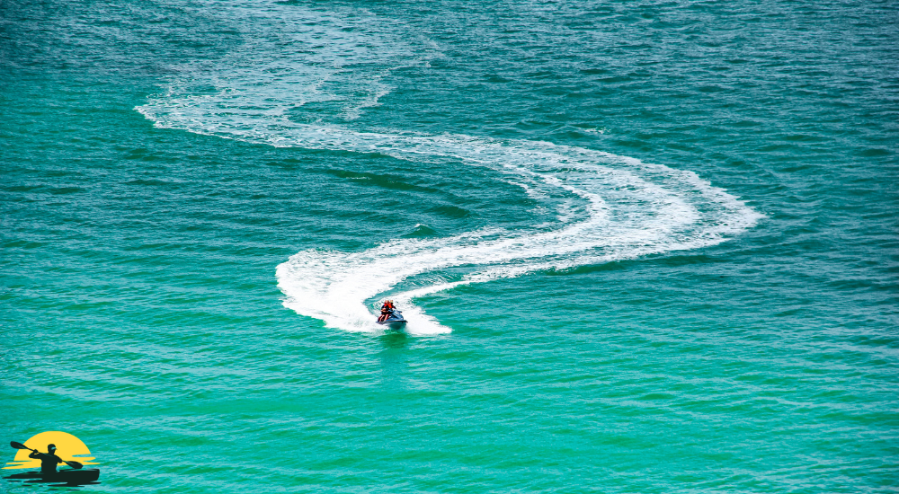 jet ski riding on the ocean