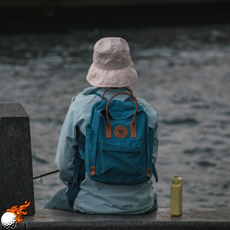 A girl is fishing 