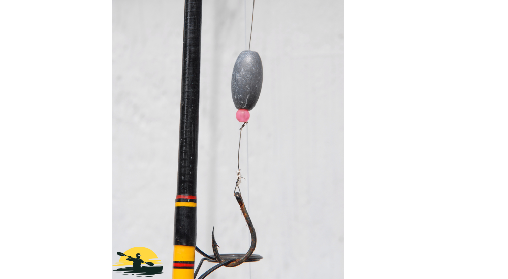 a Fishing sinker with a fishing rod 