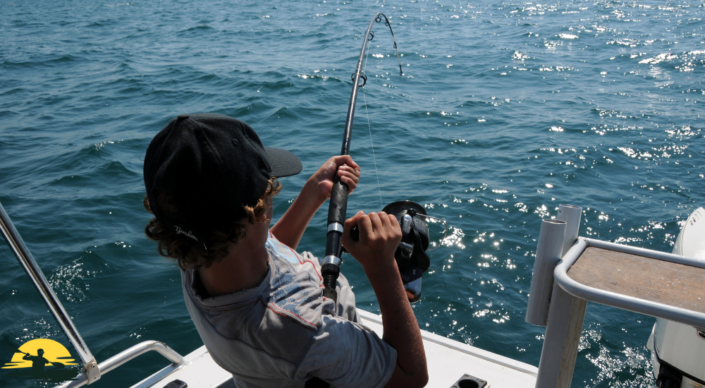 A man is Fishing with fishing rod