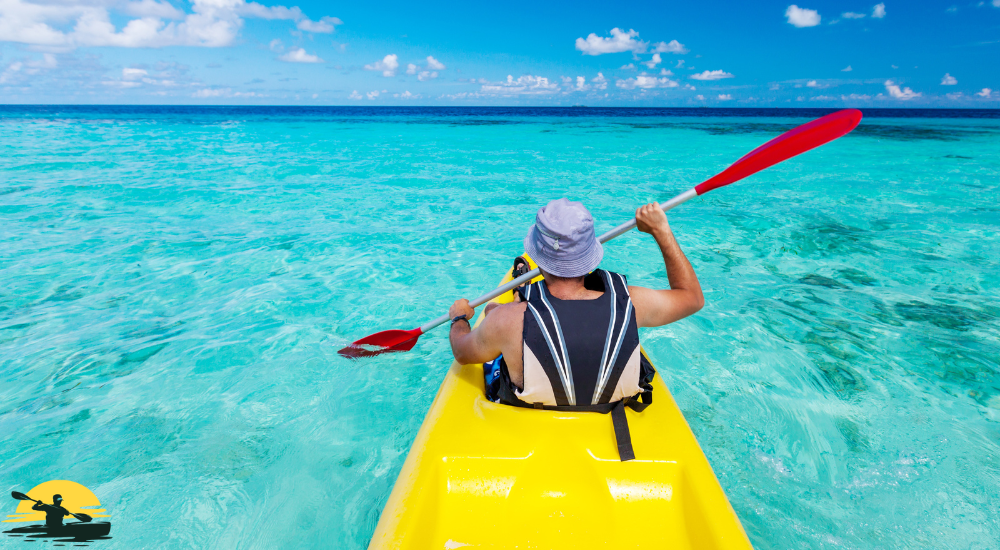 A man kayaking
