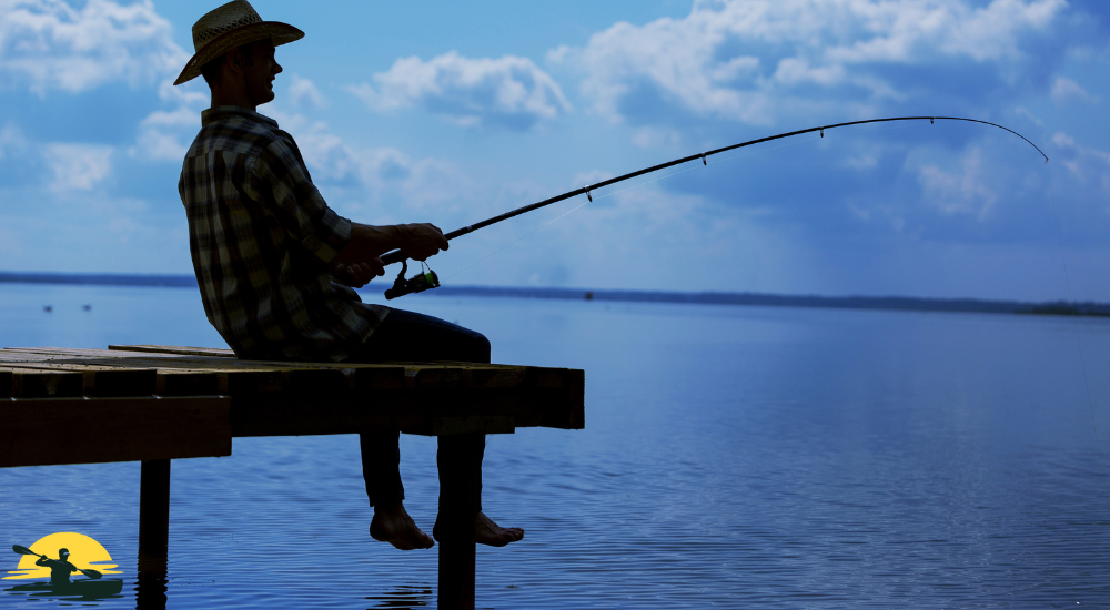 A man is Fishing with fishing rod