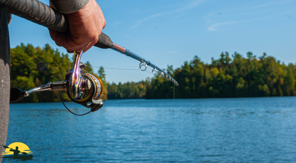 A man is Fishing with fishing rod