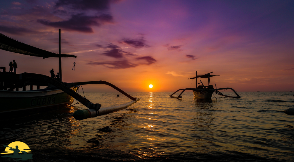 Two boats are crossing each other