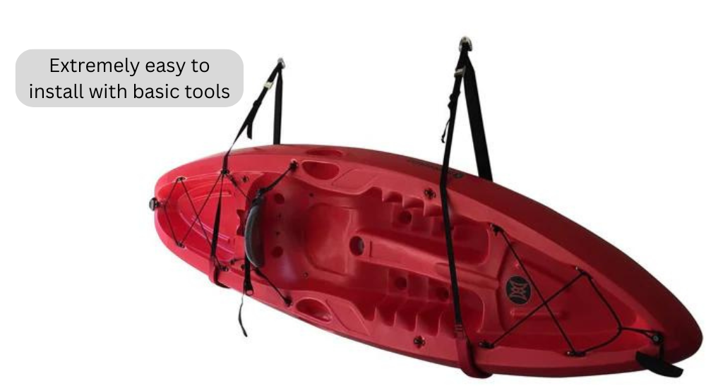 a kayak hanging